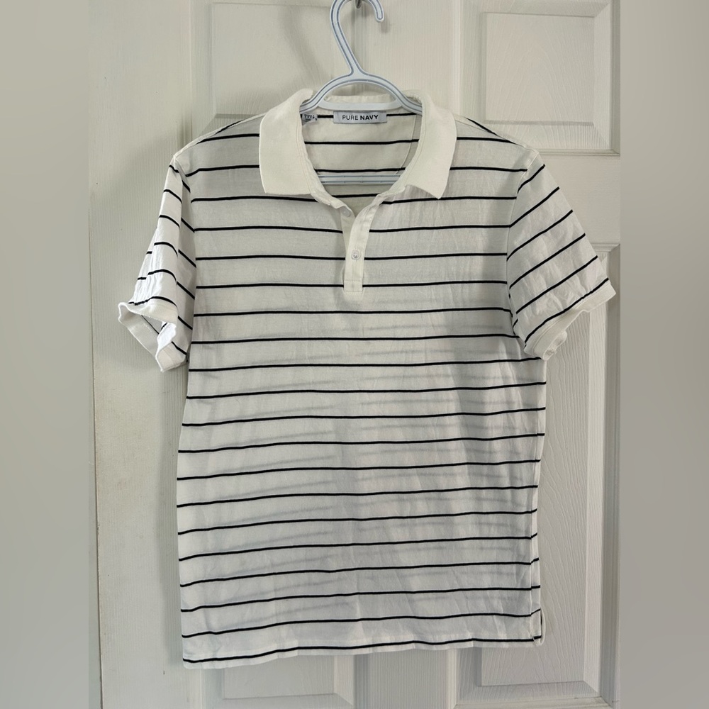 Pure Navy Striped Polo
